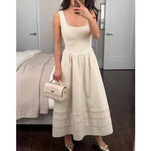 Cream J.Crew Midi Dress